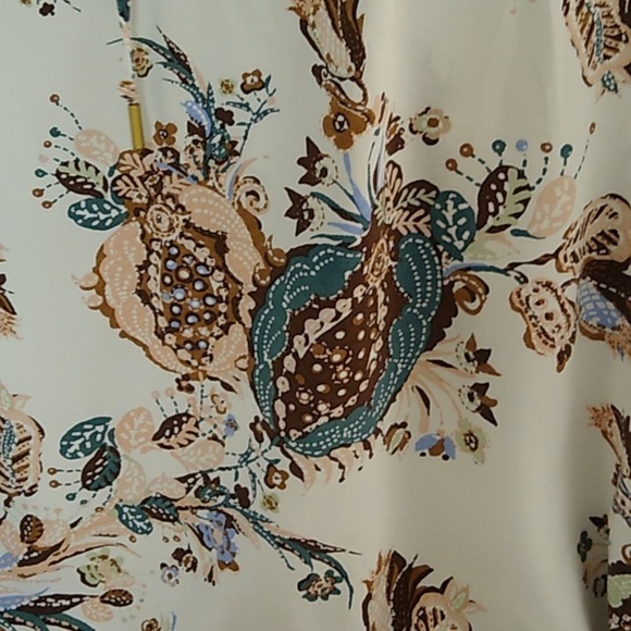 Chico's Lace-up, Long sleeve, Paisley Bohemian Western Shirt Blouse - Picture 9 of 9